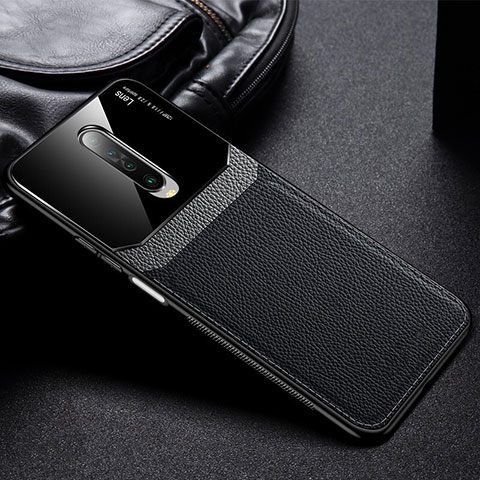 Coque Silicone Gel Motif Cuir Housse Etui pour Xiaomi Redmi K30 4G Noir