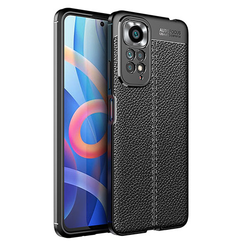 Coque Silicone Gel Motif Cuir Housse Etui pour Xiaomi Redmi Note 11S 4G Noir