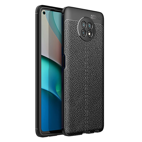 Coque Silicone Gel Motif Cuir Housse Etui pour Xiaomi Redmi Note 9T 5G Noir