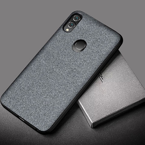 Coque Silicone Gel Motif Cuir Housse Etui S01 pour Huawei Honor 10 Lite Gris Fonce