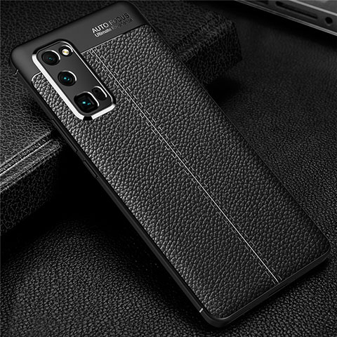 Coque Silicone Gel Motif Cuir Housse Etui S01 pour Huawei Honor 30 Pro Noir