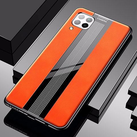 Coque Silicone Gel Motif Cuir Housse Etui S01 pour Huawei Nova 6 SE Orange