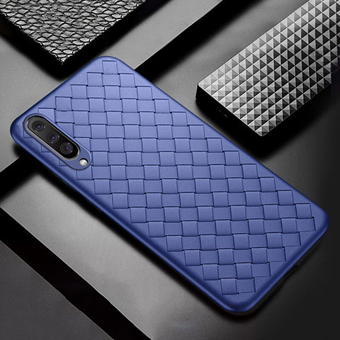 Coque Silicone Gel Motif Cuir Housse Etui S01 pour Xiaomi CC9e Bleu