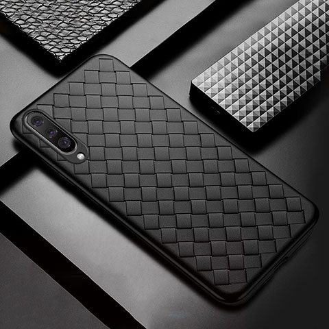 Coque Silicone Gel Motif Cuir Housse Etui S01 pour Xiaomi CC9e Noir