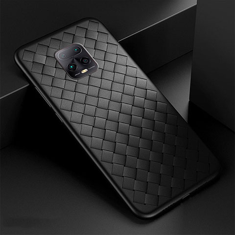 Coque Silicone Gel Motif Cuir Housse Etui S01 pour Xiaomi Redmi 10X 5G Noir