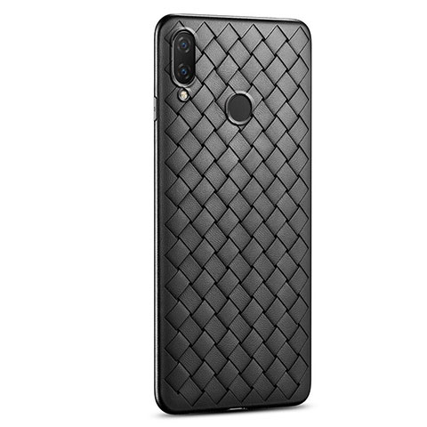 Coque Silicone Gel Motif Cuir Housse Etui S01 pour Xiaomi Redmi Note 7 Noir