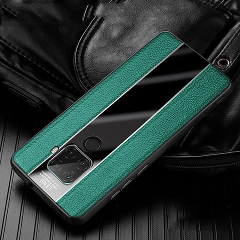 Coque Silicone Gel Motif Cuir Housse Etui S02 pour Huawei Mate 30 Lite Vert