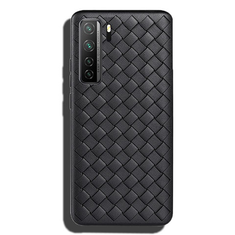 Coque Silicone Gel Motif Cuir Housse Etui S02 pour Huawei Nova 7 SE 5G Noir