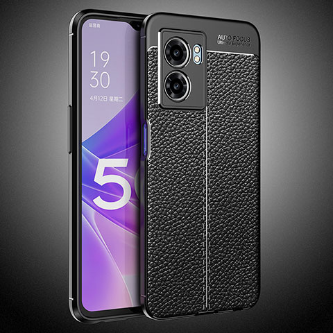 Coque Silicone Gel Motif Cuir Housse Etui S02 pour OnePlus Nord N300 5G Noir