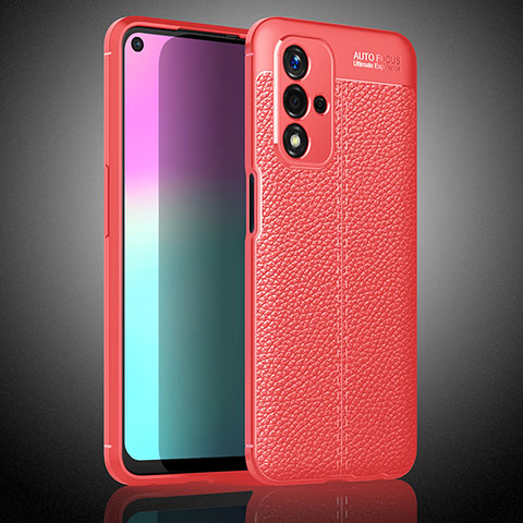 Coque Silicone Gel Motif Cuir Housse Etui S02 pour Oppo A93s 5G Rouge