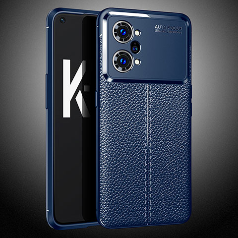 Coque Silicone Gel Motif Cuir Housse Etui S02 pour Oppo K10 Pro 5G Bleu