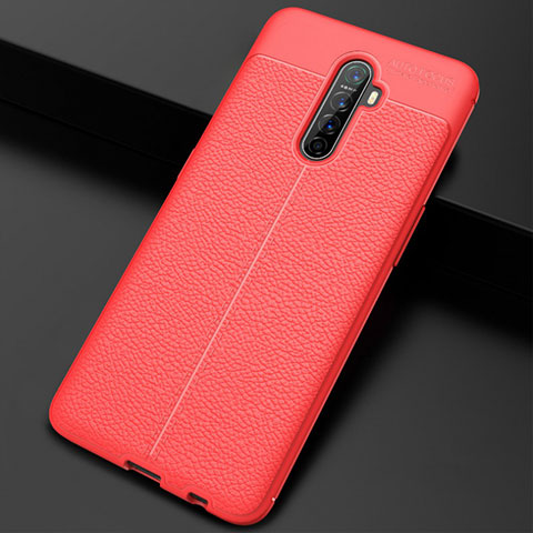 Coque Silicone Gel Motif Cuir Housse Etui S02 pour Realme X2 Pro Rouge