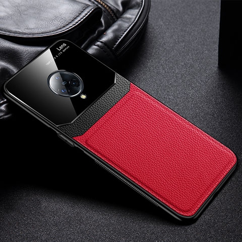 Coque Silicone Gel Motif Cuir Housse Etui S02 pour Vivo Nex 3 Rouge