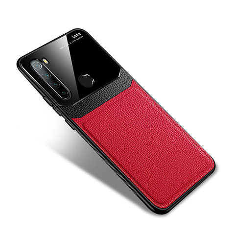 Coque Silicone Gel Motif Cuir Housse Etui S02 pour Xiaomi Redmi Note 8 Rouge