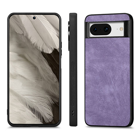 Coque Silicone Gel Motif Cuir Housse Etui S02D pour Google Pixel 8 5G Violet