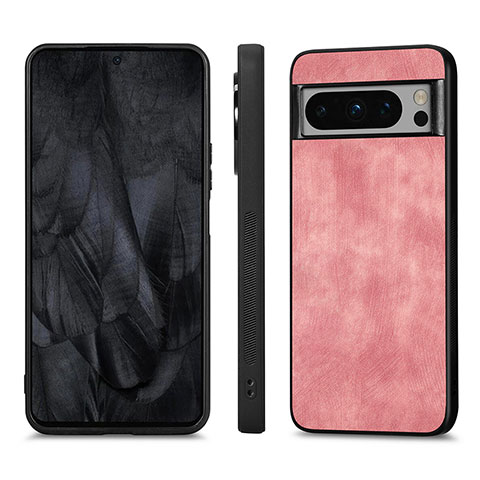 Coque Silicone Gel Motif Cuir Housse Etui S02D pour Google Pixel 8 Pro 5G Rose