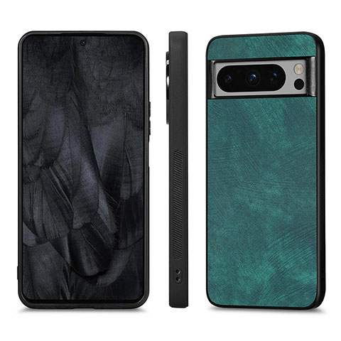 Coque Silicone Gel Motif Cuir Housse Etui S02D pour Google Pixel 8 Pro 5G Vert