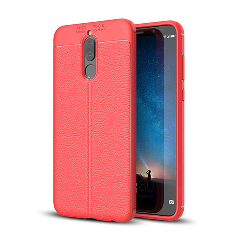 Coque Silicone Gel Motif Cuir Housse Etui S03 pour Huawei Nova 2i Rouge