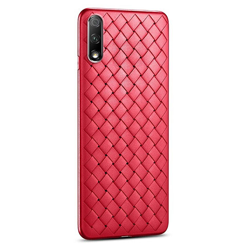 Coque Silicone Gel Motif Cuir Housse Etui S03 pour Huawei P Smart Z (2019) Rouge