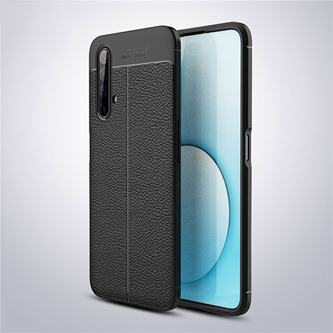 Coque Silicone Gel Motif Cuir Housse Etui S03 pour Realme X50t 5G Noir