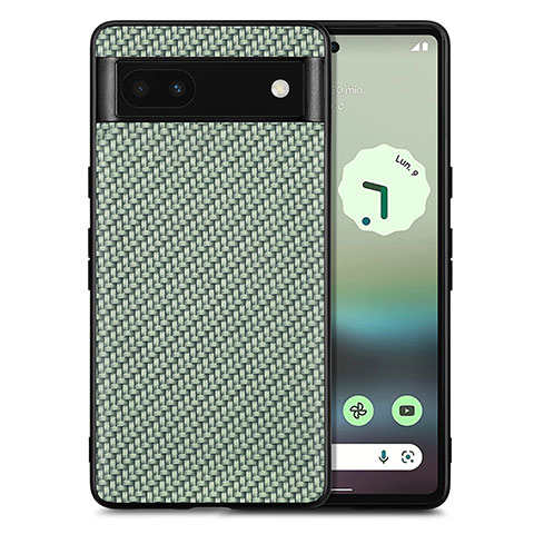 Coque Silicone Gel Motif Cuir Housse Etui S03D pour Google Pixel 6a 5G Vert