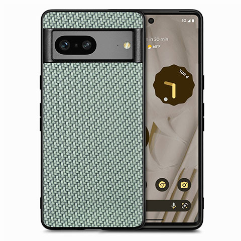 Coque Silicone Gel Motif Cuir Housse Etui S03D pour Google Pixel 7a 5G Vert