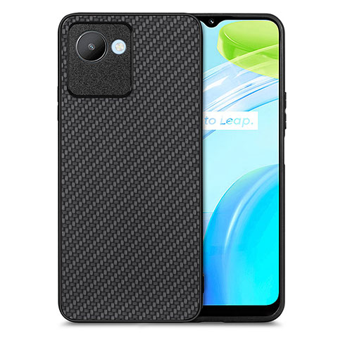 Coque Silicone Gel Motif Cuir Housse Etui S03D pour Realme C30 Noir