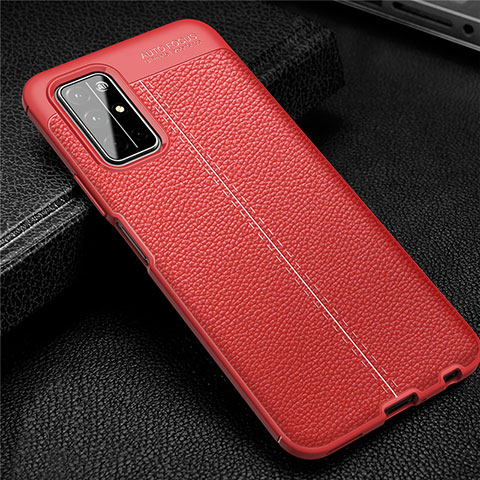 Coque Silicone Gel Motif Cuir Housse Etui S04 pour Huawei Honor 30S Rouge