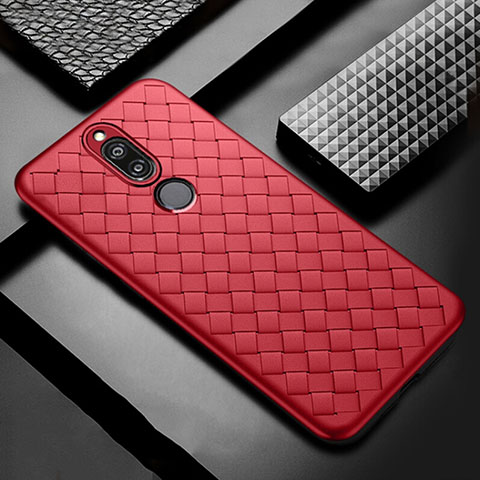 Coque Silicone Gel Motif Cuir Housse Etui S04 pour Huawei Nova 2i Rouge