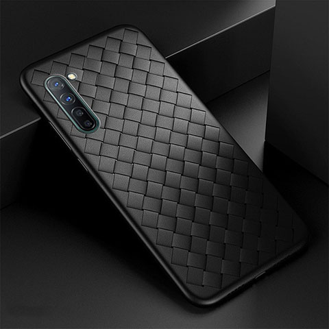 Coque Silicone Gel Motif Cuir Housse Etui S04 pour Oppo F15 Noir