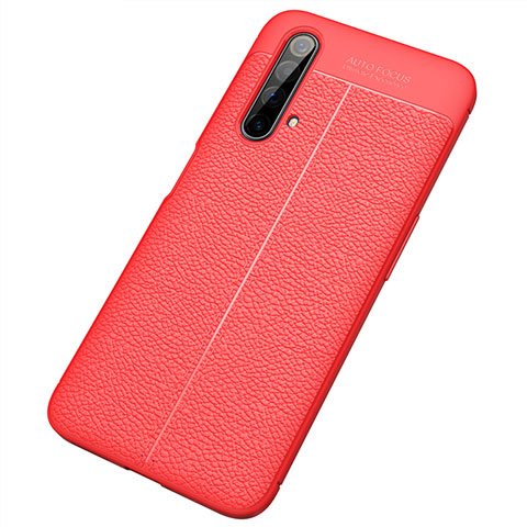 Coque Silicone Gel Motif Cuir Housse Etui S04 pour Realme X3 SuperZoom Rouge