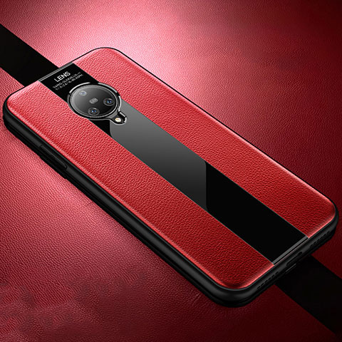 Coque Silicone Gel Motif Cuir Housse Etui S04 pour Vivo Nex 3 5G Rouge