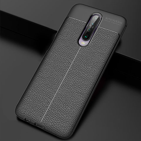 Coque Silicone Gel Motif Cuir Housse Etui S04 pour Xiaomi Redmi K30i 5G Noir