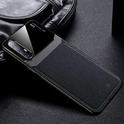 Coque Silicone Gel Motif Cuir Housse Etui S05 pour Oppo Reno3 Pro Noir