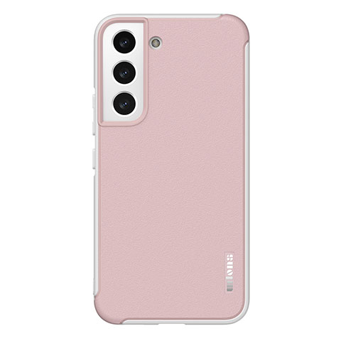 Coque Silicone Gel Motif Cuir Housse Etui S05 pour Samsung Galaxy S22 5G Rose