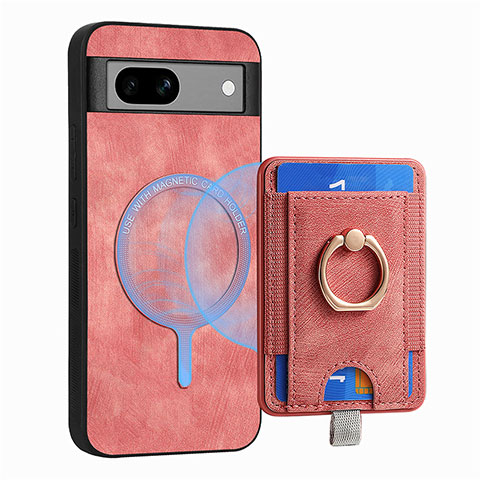 Coque Silicone Gel Motif Cuir Housse Etui SD1 pour Google Pixel 7a 5G Rose