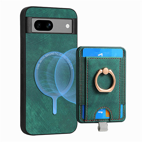 Coque Silicone Gel Motif Cuir Housse Etui SD1 pour Google Pixel 7a 5G Vert