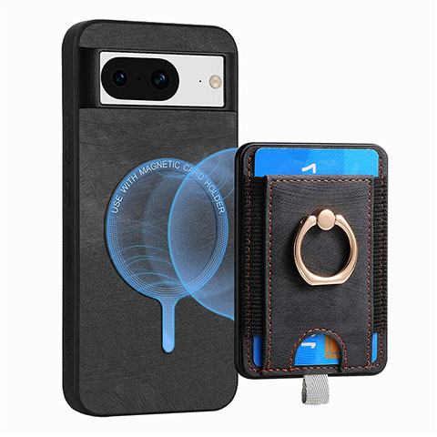 Coque Silicone Gel Motif Cuir Housse Etui SD1 pour Google Pixel 8 5G Noir