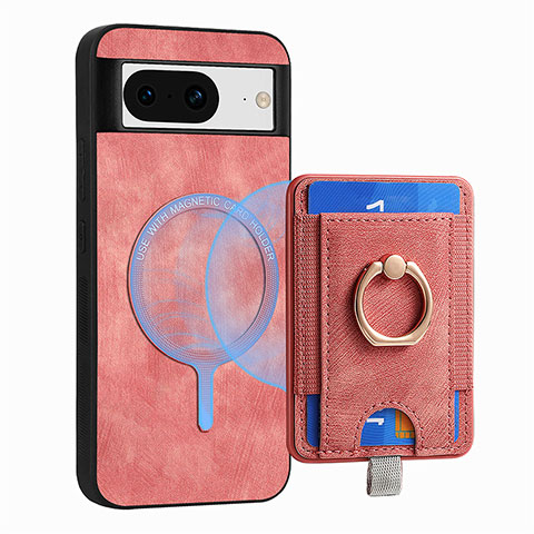 Coque Silicone Gel Motif Cuir Housse Etui SD1 pour Google Pixel 8 5G Rose