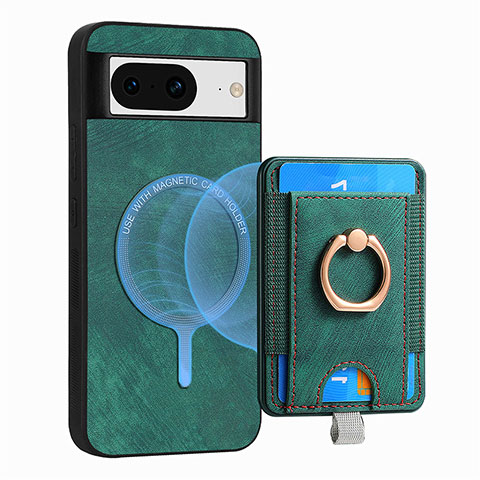 Coque Silicone Gel Motif Cuir Housse Etui SD1 pour Google Pixel 8 5G Vert