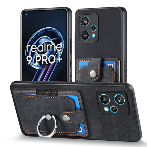 Coque Silicone Gel Motif Cuir Housse Etui SD1 pour Realme 9 4G Noir