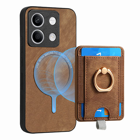 Coque Silicone Gel Motif Cuir Housse Etui SD1 pour Xiaomi Redmi Note 13 5G Marron