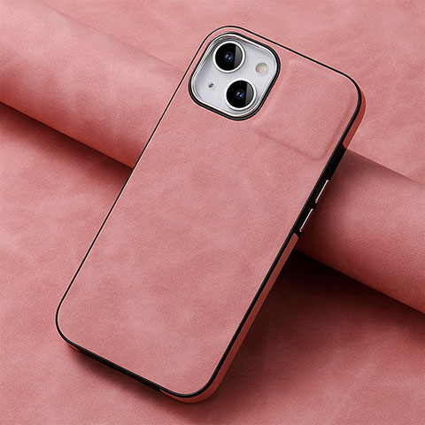 Coque Silicone Gel Motif Cuir Housse Etui SD13 pour Apple iPhone 13 Rose