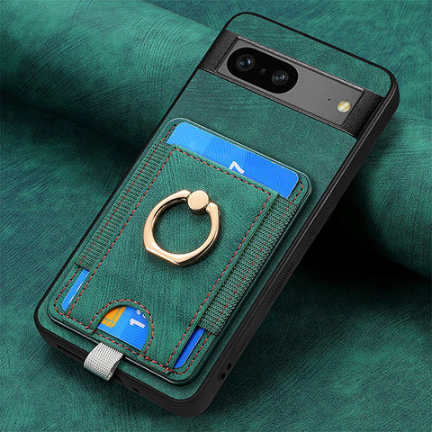 Coque Silicone Gel Motif Cuir Housse Etui SD2 pour Google Pixel 7 5G Vert