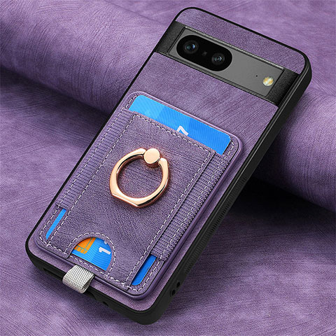 Coque Silicone Gel Motif Cuir Housse Etui SD2 pour Google Pixel 7 5G Violet Clair