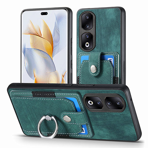 Coque Silicone Gel Motif Cuir Housse Etui SD2 pour Huawei Honor 90 Pro 5G Vert