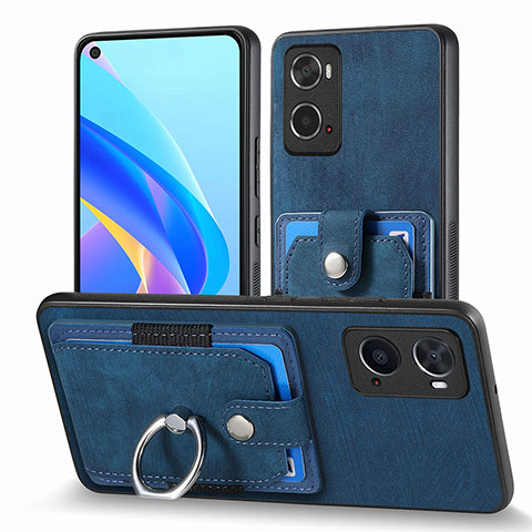 Coque Silicone Gel Motif Cuir Housse Etui SD2 pour Oppo A36 Bleu