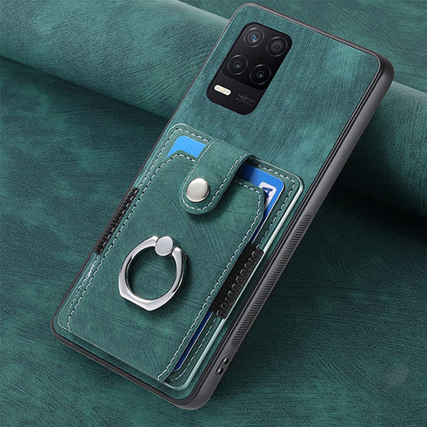 Coque Silicone Gel Motif Cuir Housse Etui SD2 pour Realme Q3i 5G Vert