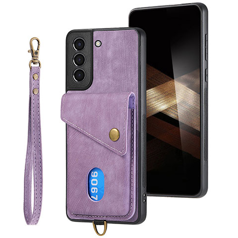 Coque Silicone Gel Motif Cuir Housse Etui SD2 pour Samsung Galaxy S24 5G Violet Clair