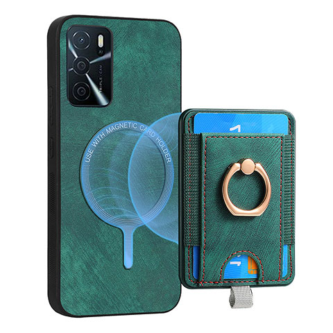 Coque Silicone Gel Motif Cuir Housse Etui SD3 pour Oppo A16 Vert